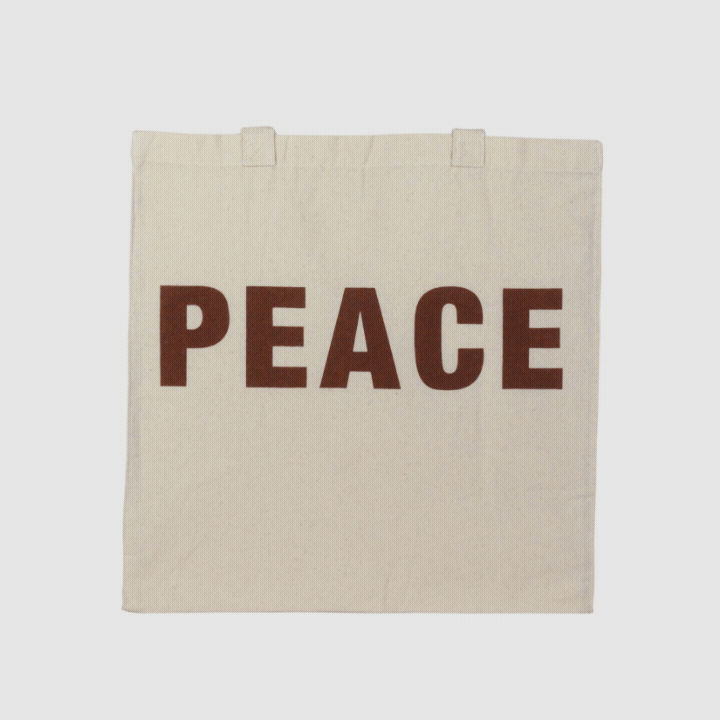 Brown Peace Sign Bold Tote