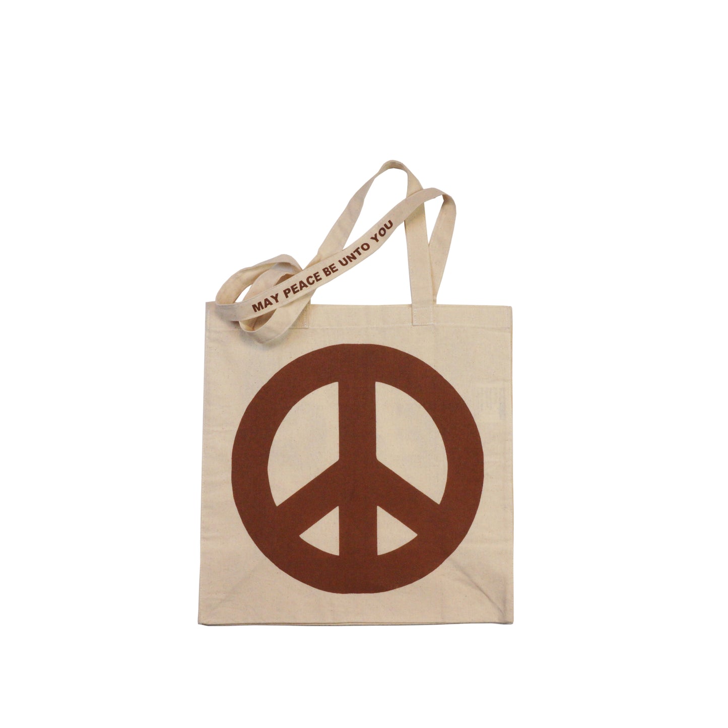 Brown Peace Sign Bold Tote
