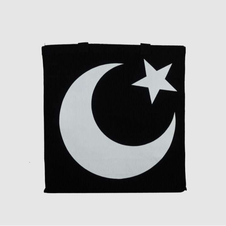 Star & Crescent Black Tote